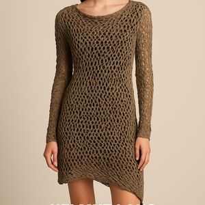 Helmut Lang Open-Knit Mesh Dress